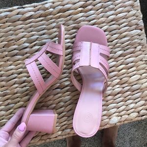 Light pink urban outfitters mules